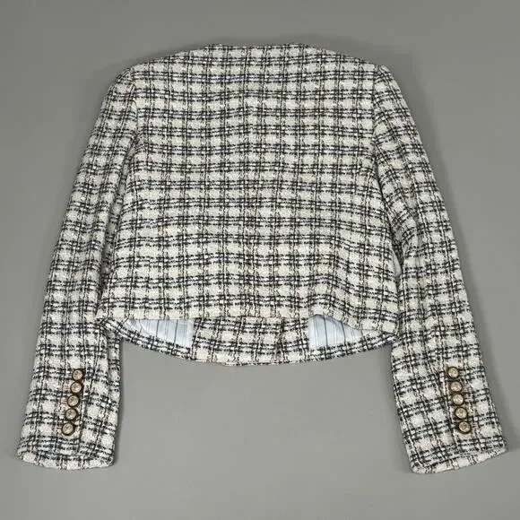 VERONICA BEARD Bentley Tweed Jacket Sz-2 Ivory/Camel 2406TW6810474 - Picture 10 of 16